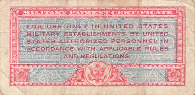 USA MPC Series 471 p.M10 25 Cents 1947 F